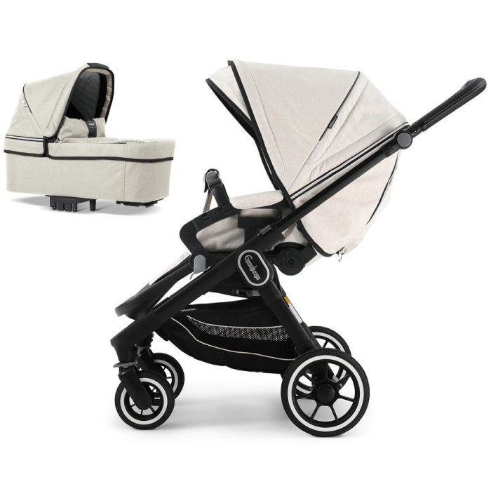 Коляска Emmaljunga NXT60 Black FLAT Lounge Beige 2 в 1