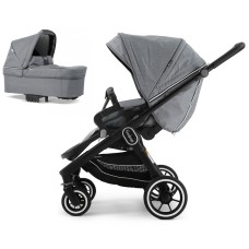 Stroller Emmaljunga NXT60 Black FLAT Lounge Grey 2 in 1