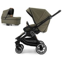 Stroller Emmaljunga NXT60 Black FLAT Outdoor Olive 2 in 1