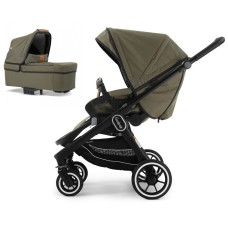 Stroller Emmaljunga NXT60 Black FLAT Outdoor Olive 2 in 1