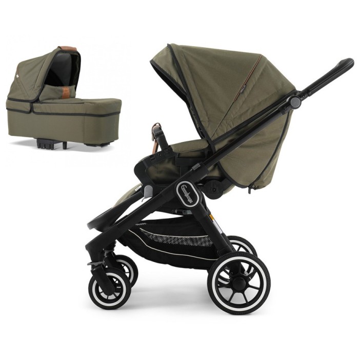 Stroller Emmaljunga NXT60 Black FLAT Outdoor Olive 2 in 1