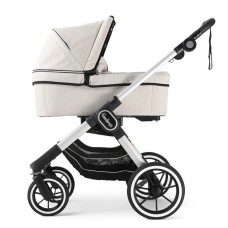 Bassinet + Chassis  Emmaljunga NXT90 Silver FLAT Lounge Beige 
