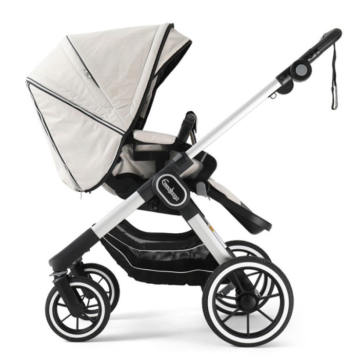 Коляска Emmaljunga NXT90 Silver FLAT Lounge Beige 2 в 1