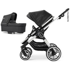 Stroller Emmaljunga NXT90 Silver ERGO Lounge Black 2 in 1