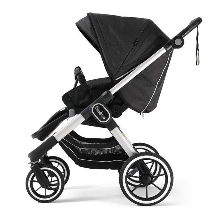 Прогулянкова коляска Emmaljunga NXT90 Silver FLAT Lounge Black