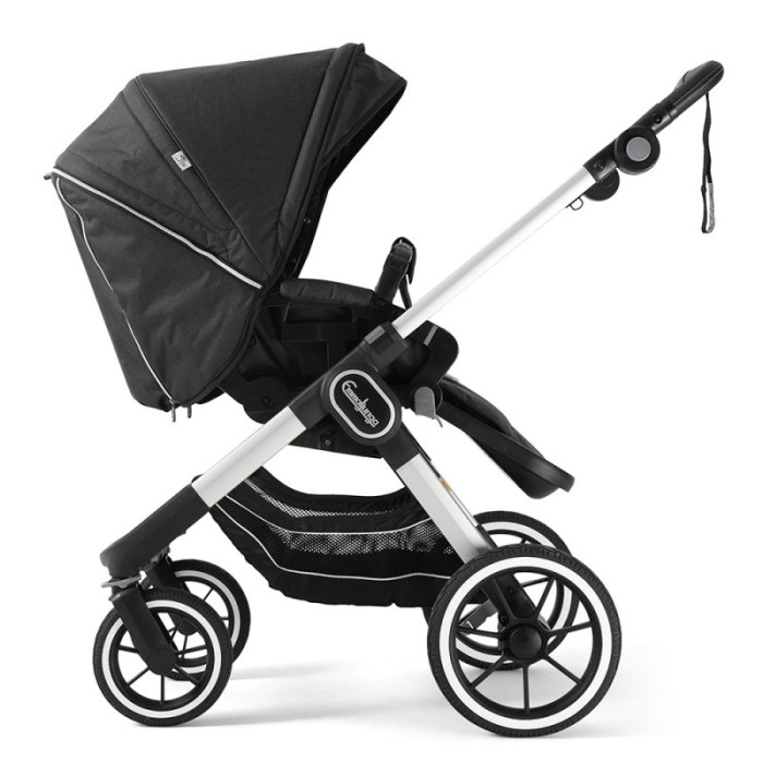 Прогулянкова коляска Emmaljunga NXT90 Silver FLAT Lounge Black