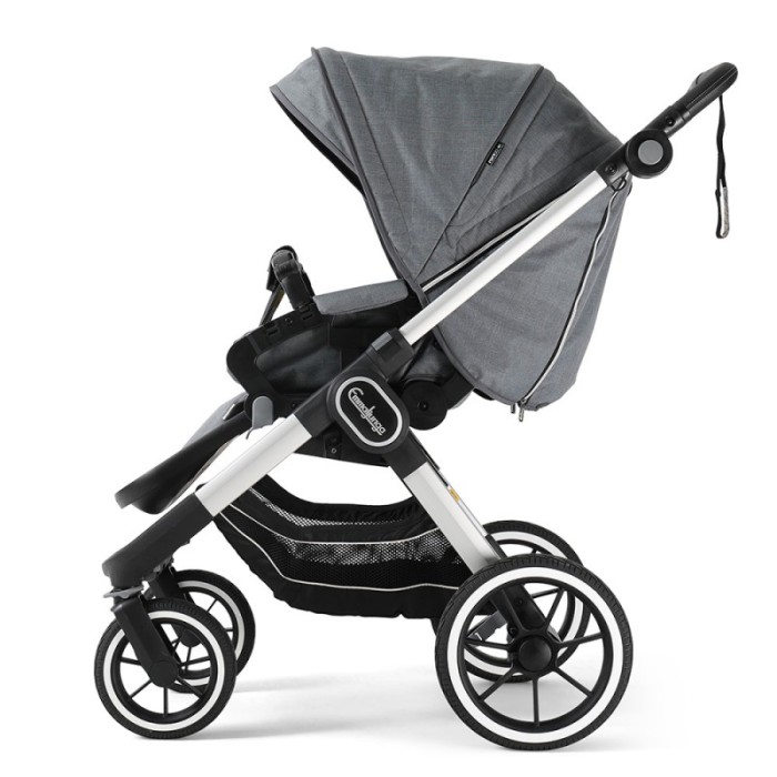 Прогулянкова коляска Emmaljunga NXT90 Silver FLAT Lounge Grey