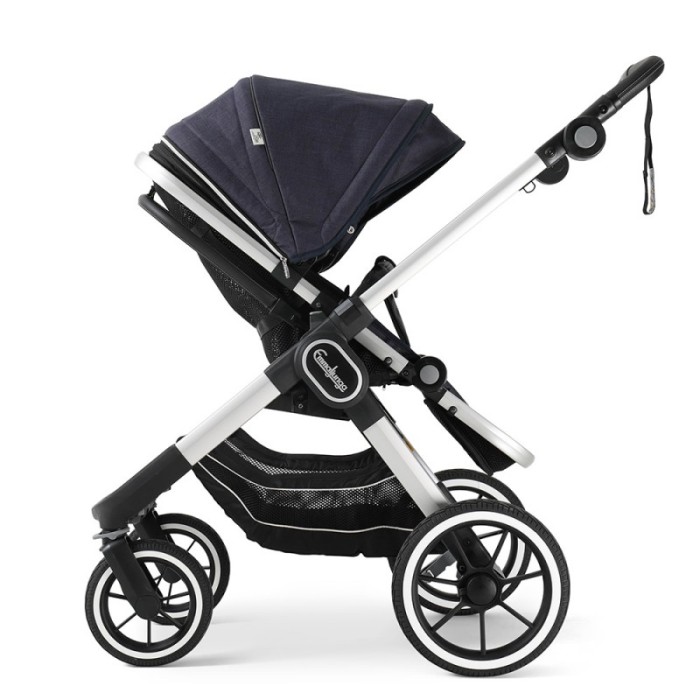 Коляска Emmaljunga NXT90 Silver ERGO Lounge Navy 2 в 1