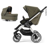 Коляска Emmaljunga NXT90 Silver FLAT Outdoor Olive 2 в 1