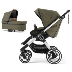 Коляска Emmaljunga NXT90 Silver FLAT Outdoor Olive 2 в 1