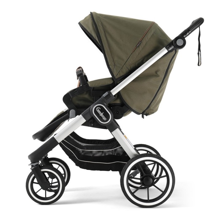 Прогулянкова коляска Emmaljunga NXT90 Silver FLAT Outdoor Olive