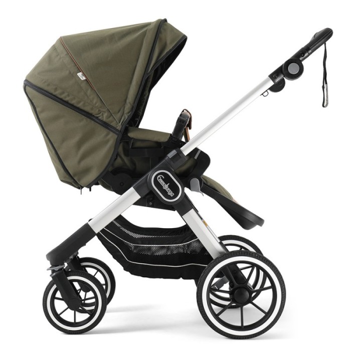 Прогулянкова коляска Emmaljunga NXT90 Silver FLAT Outdoor Olive