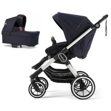 Коляска Emmaljunga NXT90 Silver FLAT Outdoor Navy 2 в 1