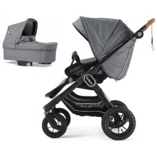 Коляска Emmaljunga NXT90 Black Outdoor AIR FLAT Lounge Grey 2 в 1