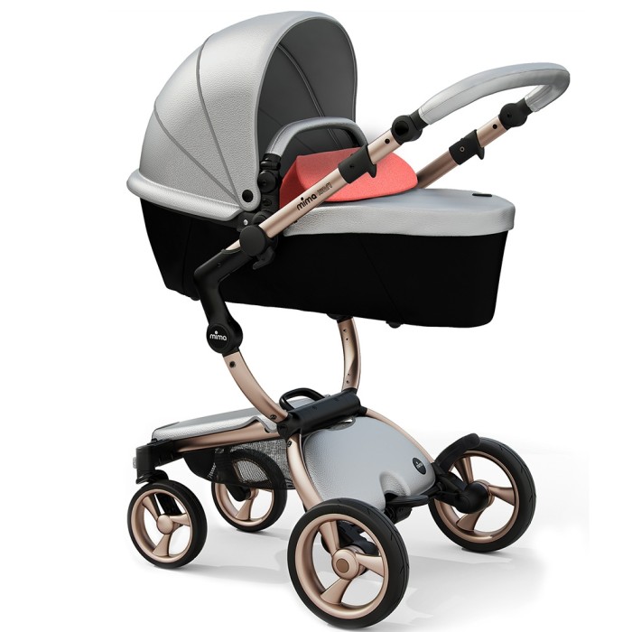 Stroller Mima Xari Argento chassis Rose Gold starter pack Coral Red