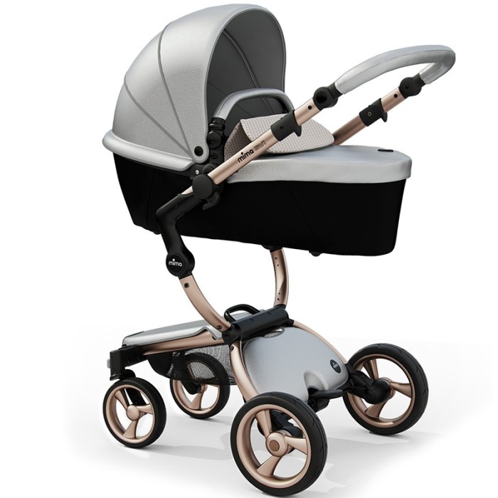 Stroller Mima Xari Argento chassis Rose Gold starter pack Sandy Beige
