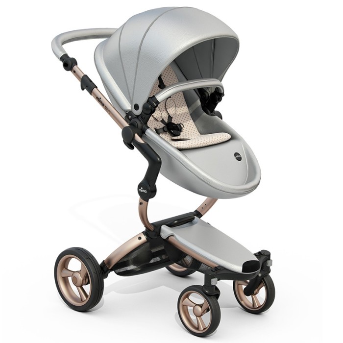 Stroller Mima Xari Argento chassis Rose Gold starter pack Sandy Beige