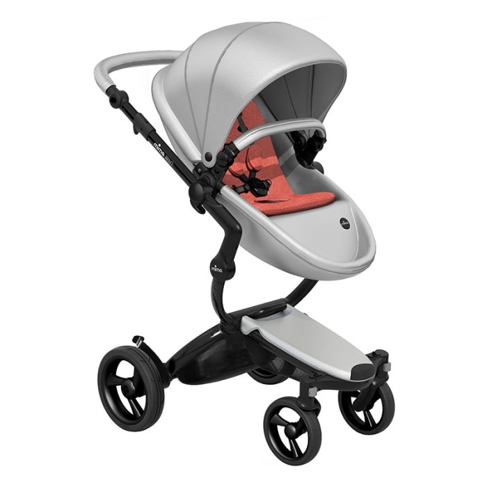 Коляска Mima Xari Argento шасі Black BB стартовий набір Coral Red
