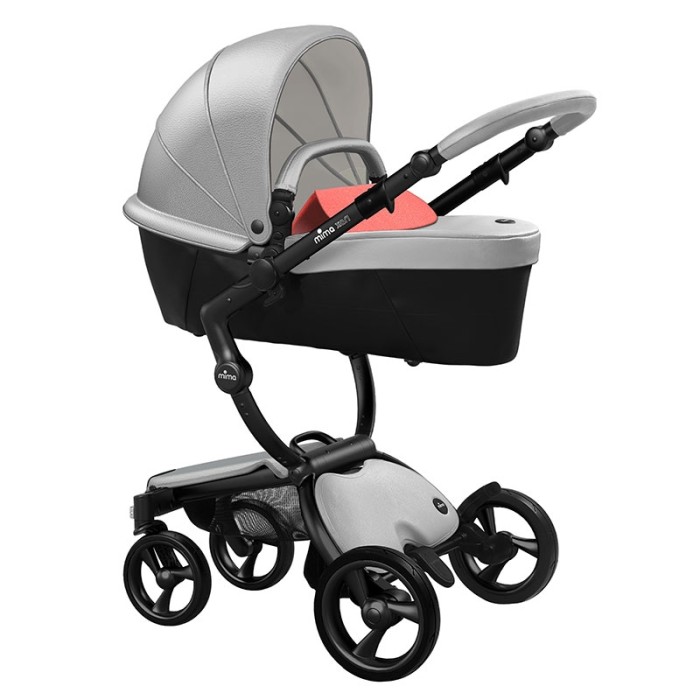 Коляска Mima Xari Argento шасі Black BB стартовий набір Coral Red