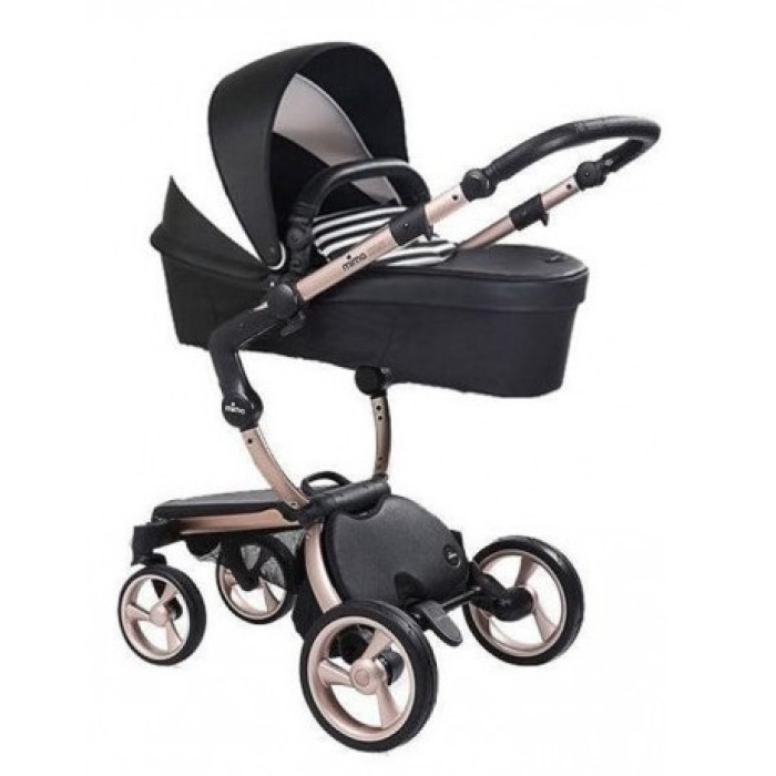 Коляска Mima Xari black шасі Rose Gold стартовий набір Black&White