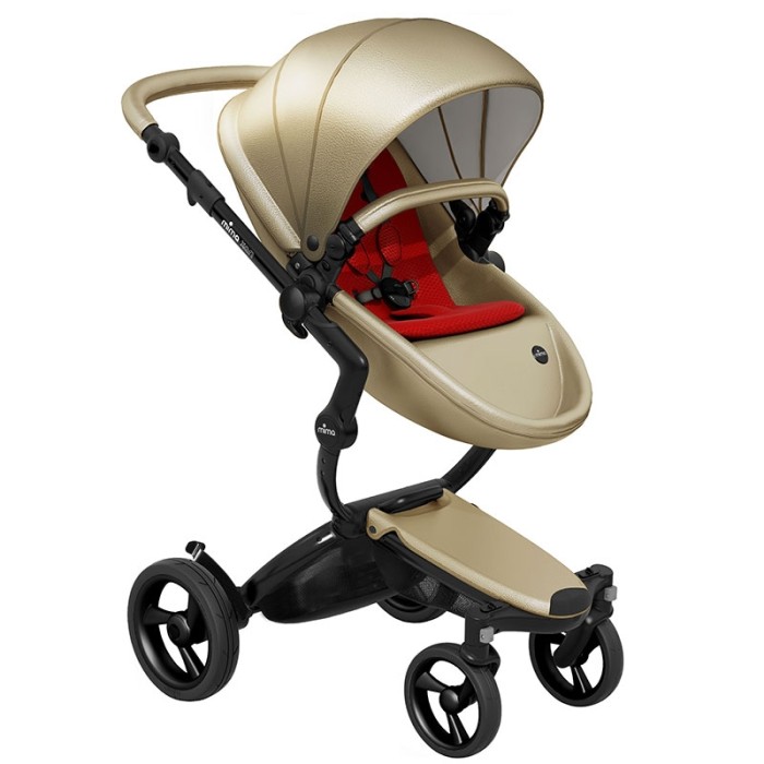 Коляска Mima Xari Champagne шасі Black BB стартовий набір Ruby Red
