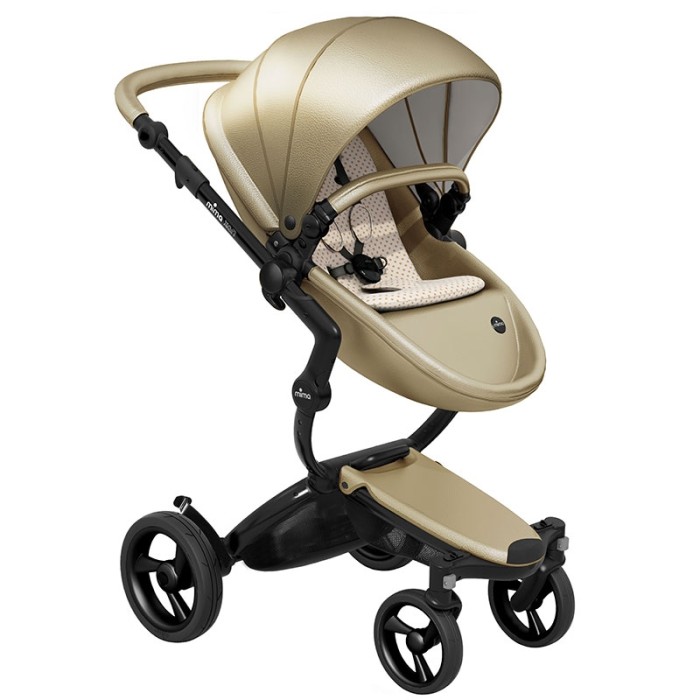 Коляска Mima Xari Champagne шасі Black BB стартовий набір Sandy Beige
