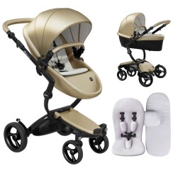 Коляска Mima Xari Champagne шасі Black BB стартовий набір Stone White