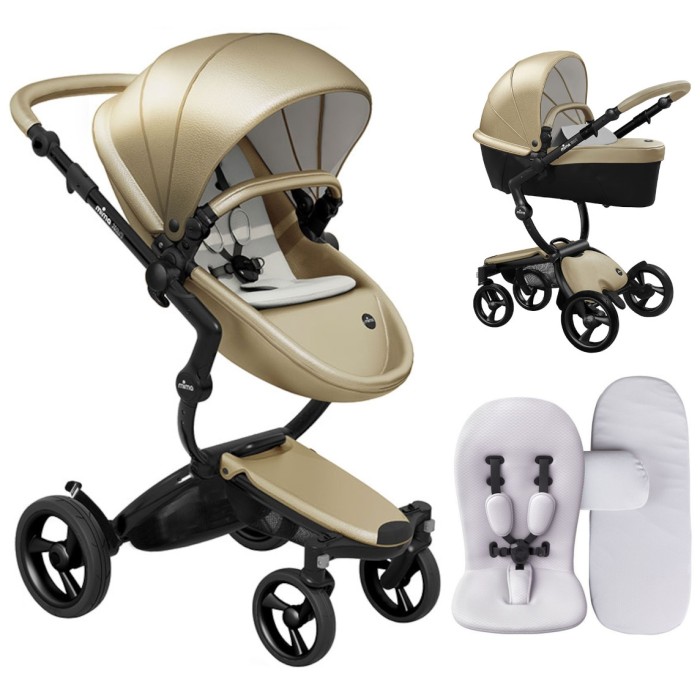 Коляска Mima Xari Champagne шасі Black BB стартовий набір Stone White