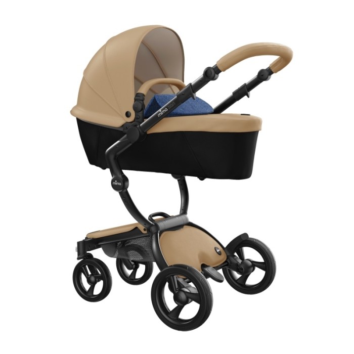 Коляска Mima Xari Latte шасі Black BB стартовий набір Denim Blue