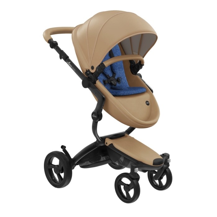 Коляска Mima Xari Latte шасі Black BB стартовий набір Denim Blue