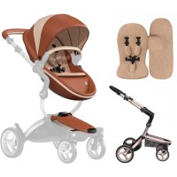 Коляска Mima Xari black шасі Rose Gold стартовий набір Camel