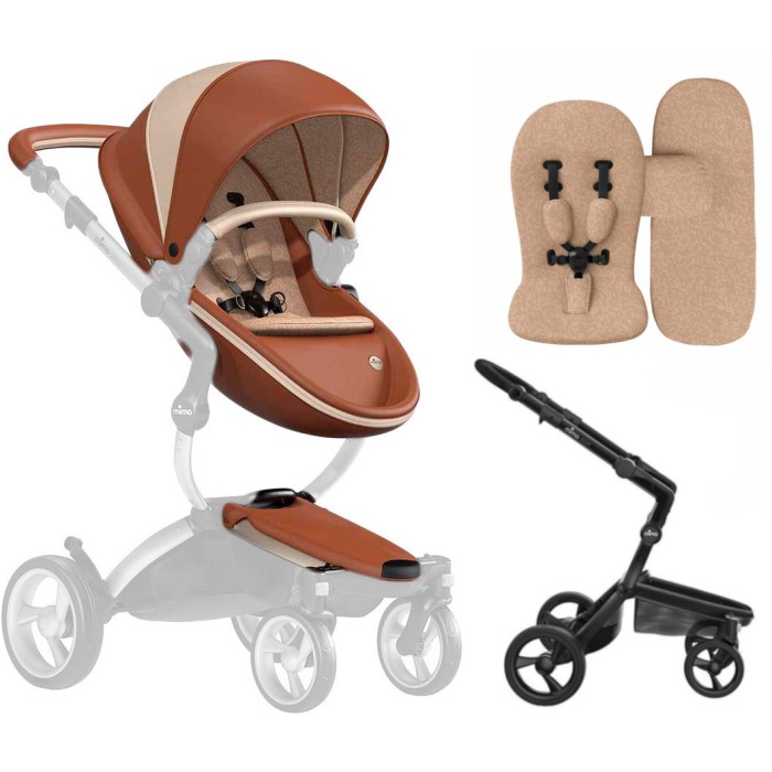 Коляска Mima Xari black шасі Black BB стартовий набір Camel