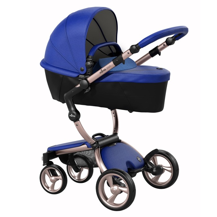 Коляска Mima Xari Royal Blue шасі Rose Gold стартовий набір Denim Blue