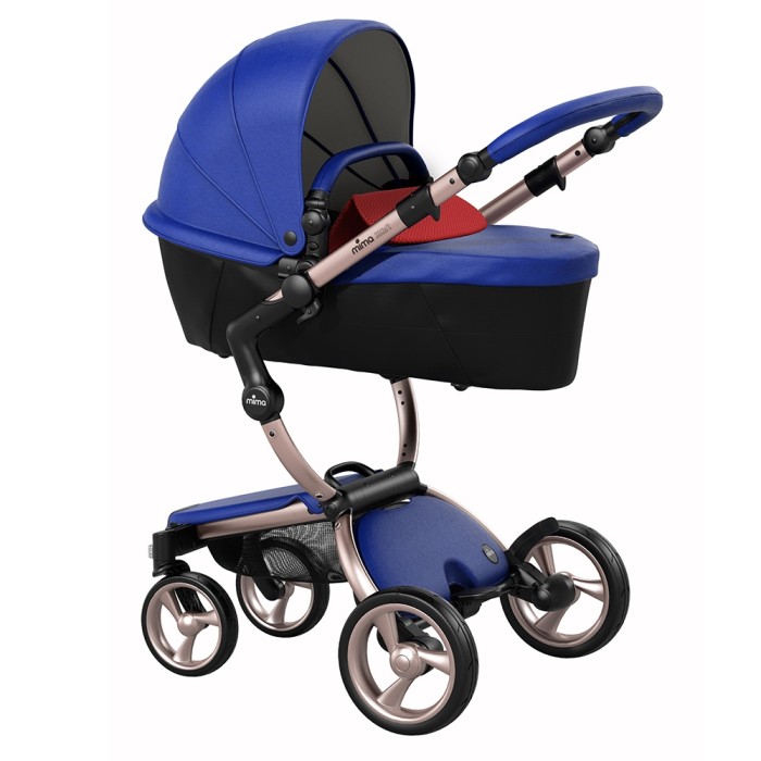 Коляска Mima Xari Royal Blue шасі Rose Gold стартовий набір Ruby Red