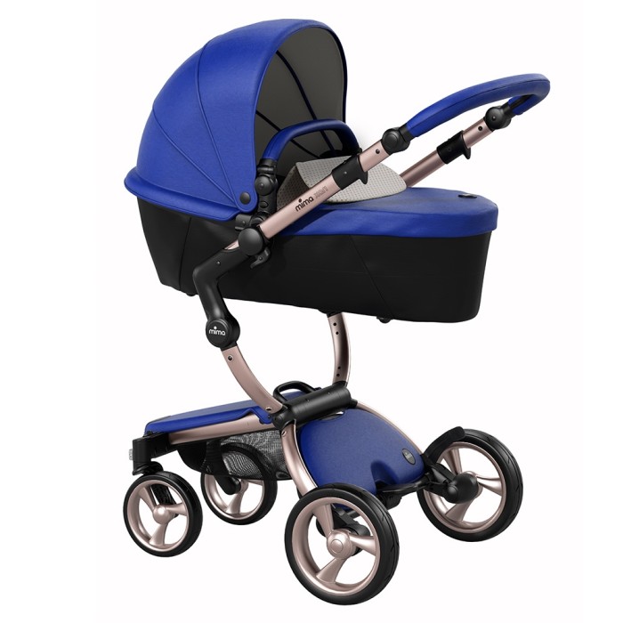 Коляска Mima Xari Royal Blue шасі Rose Gold стартовий набір Sandy Beige