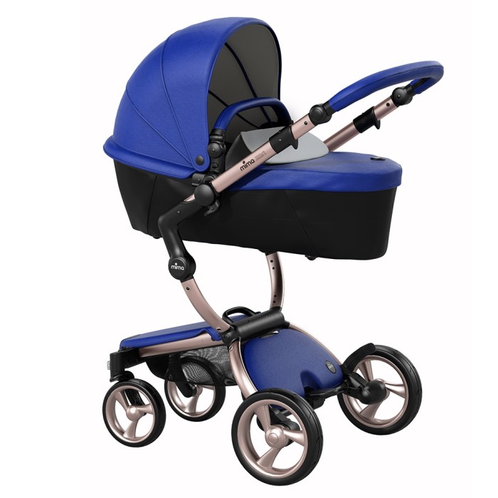 Коляска Mima Xari Royal Blue шасі Rose Gold стартовий набір Stone White