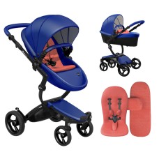Stroller Mima Xari Royal Blue chassis Black BB starter pack Coral Red