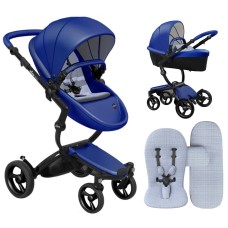 Stroller Mima Xari Royal Blue chassis Black BB starter pack Pixel Blue