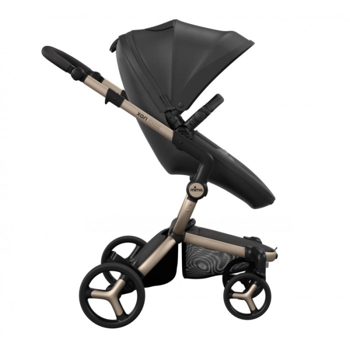 Прогулянкова коляска Mima Xari Max black шасі Champagne стартовий набір Ruby Red