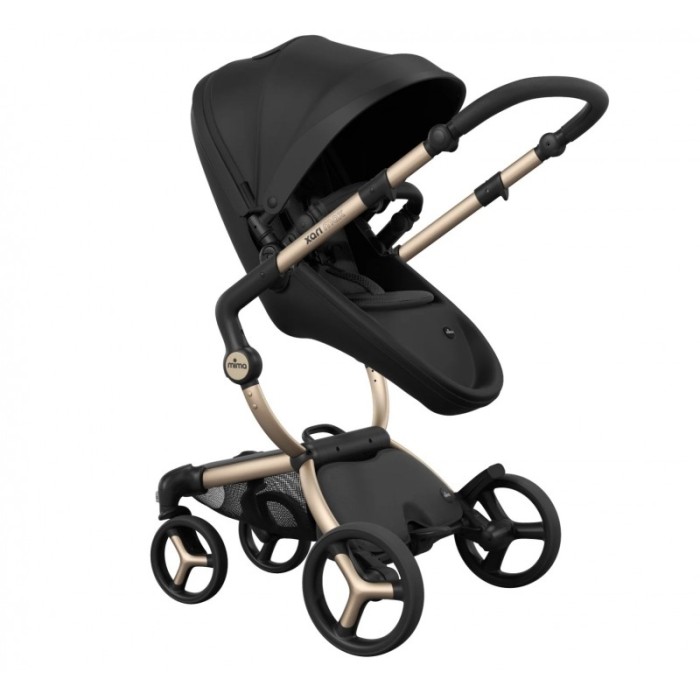 Прогулянкова коляска Mima Xari Max black шасі Champagne стартовий набір Ruby Red